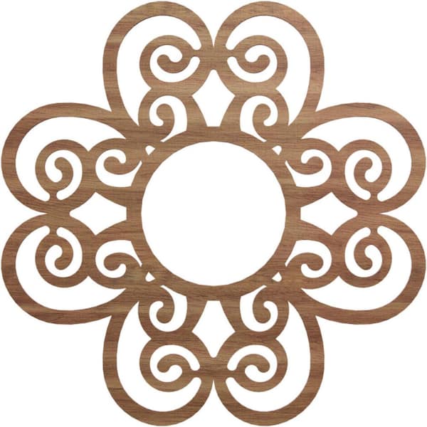 Ekena Millwork 0.25 in. x 28 in. x 28 in. Wood (Walnut) Medallion Moulding