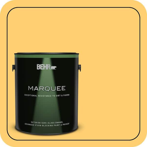 BEHR MARQUEE 1 gal. #320B-6 Mellow Yellow Semi-Gloss Enamel Exterior Paint & Primer