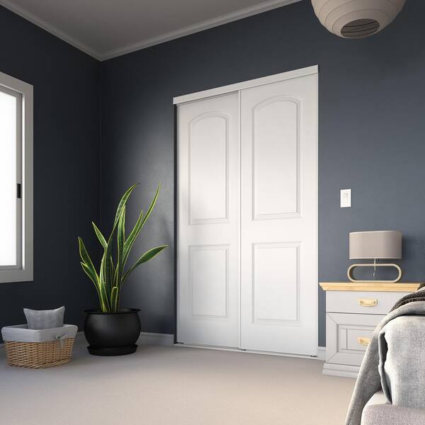 Contractors Wardrobe 72 in. x 81 in. York White Prefinished Hardboard Panels Steel Framed