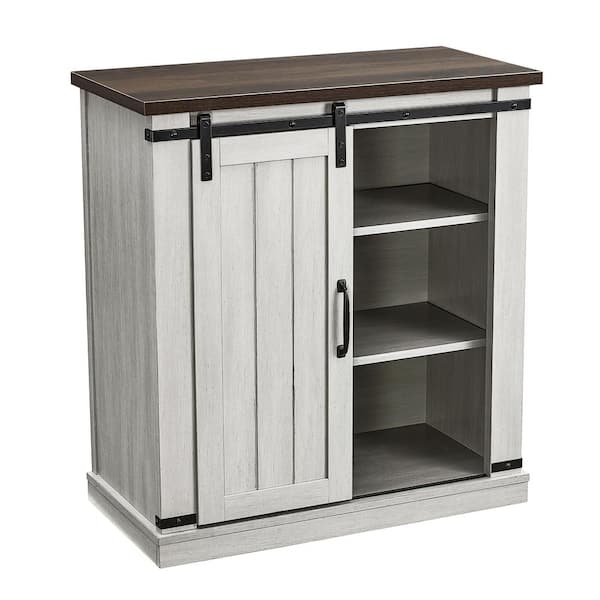 FESTIVO  in. Saw Cut-Off White with Dark Walnut Desktop TV Stand (Fits  TVs Up To 40 in.) FTS20872 - The Home Depot