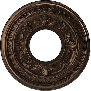 10 in. O.D. x 3-1/2 in. I.D. x 3/4 in. P Baltimore Thermoformed PVC Ceiling Medallion in Metallic Antique Brass