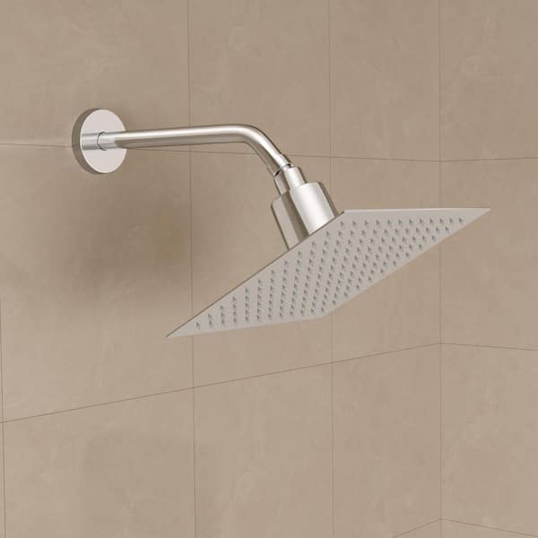 1-Spray Patterns with 1.75 GPM 10 in. Wall Mount Rain Shower Head Fixed Shower Head in Chrome