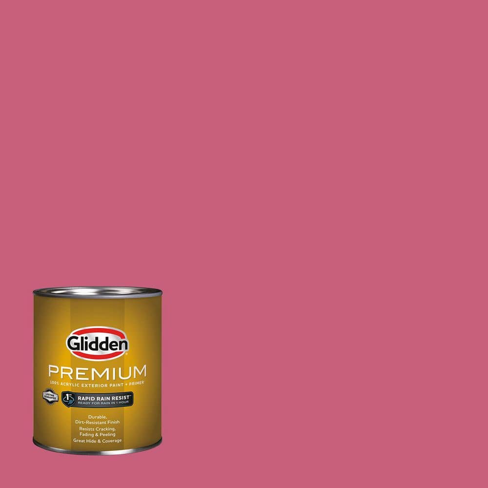 Glidden Premium 1 qt. PPG1183-6 Cherry Pink Semi-Gloss Exterior