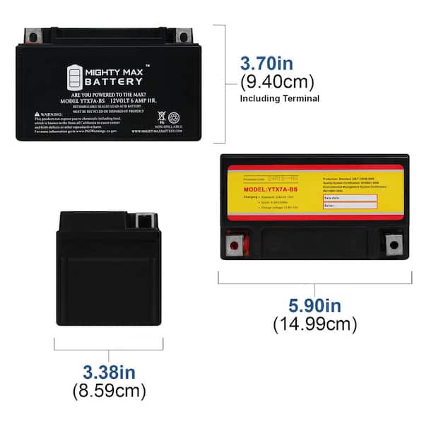 baab MIGHTY MAX BATTERY YTX7A-BS Replacement Battery Compatible