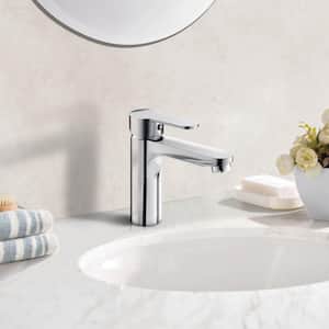 4 in. Single Handle Single Hole Bathroom Faucet in Chrome