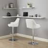 VECELO White Modern Bar Chair with Back Adjustable Swivel Bar Stools Set of 2 Kitchen Island Bar Chair Counter Height KHD-C09-WHT