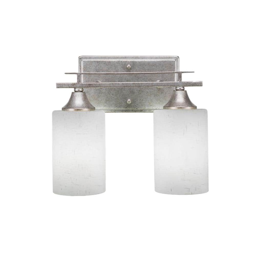 Ontario 11.25 in. 2-Light Aged Silver Vanity Light