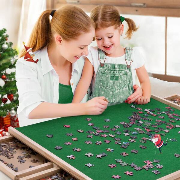 1500 Piece Wooden Jigsaw Puzzle Table - 6 Drawers, Puzzle Board | 27” X 35”  Jigsaw Puzzle Board Portable - Portable Puzzle Table | for Adults and Kids