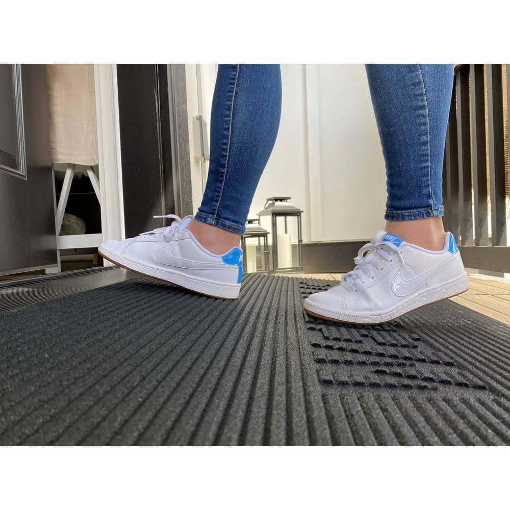 Black 2.5" Rubber Angled Entry Welcome Mat