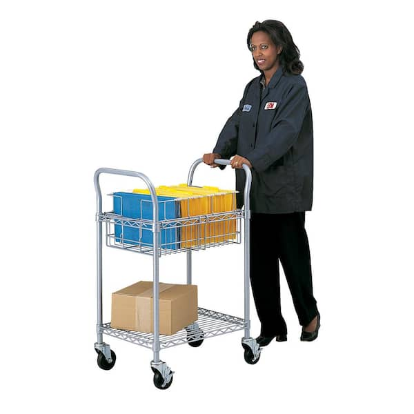 Safco Gary Metal Wire Mail Cart 24 in. W 5235GR - The Home Depot