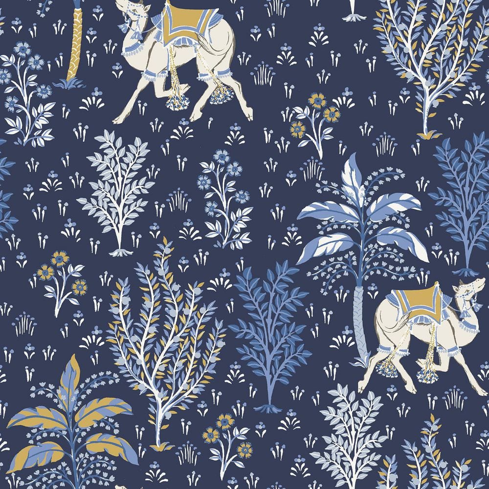 Blue Navy Camel's Courtyard Peel and Stick Wallpaper Sample price history on PriceWatchPro