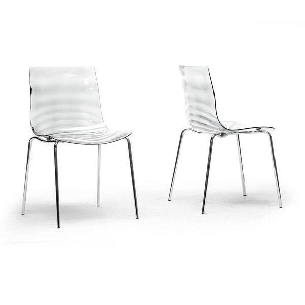 Baxton Studio Marisse Clear Finished Plastic Dining Chairs (Set of 2