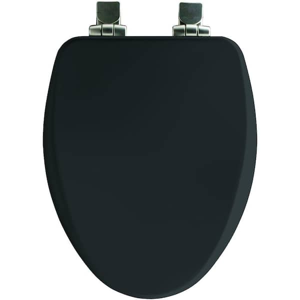 Church Elongated Closed Front Toilet Seat in Black