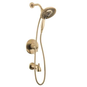 Saylor In2ition 1-Handle Wall Mount Tub and Shower Trim Kit in Champagne Bronze (Valve Not Included)