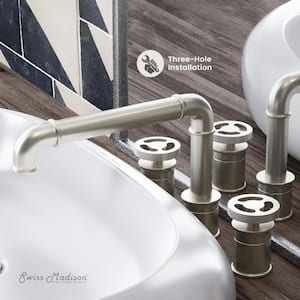 Avallon 8 in. Widespread Double Handle Bathroom Faucet in Brushed Nickel