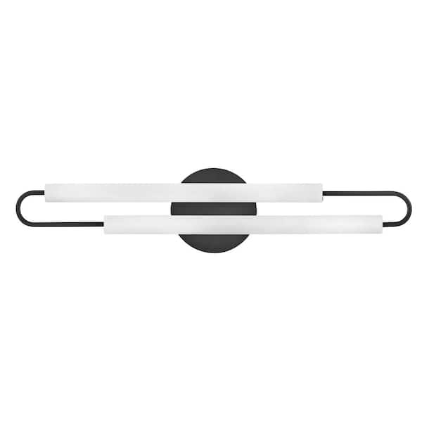 Hinkley Eos 19-Watt Integrated LED 25 in. Bath Vanity Light with Invisimount in Black