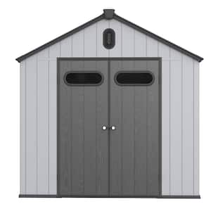 8 ft. W x 10 ft. D All-Weather Waterproof Resin Outdoor Plastic Storage Shed with Floor Big Spire Tool Shed (78 sq. ft.)