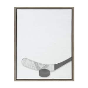 Sylvie "Hockey Portrait" Framed Canvas Sports Wall Art 24 in. x 18 in.
