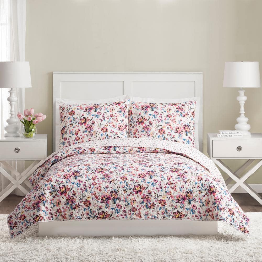 Vera Bradley Coral Floral Cotton Reversible Comforter Set & Reviews