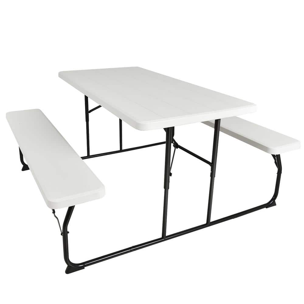 Portable table with benches new arrivals