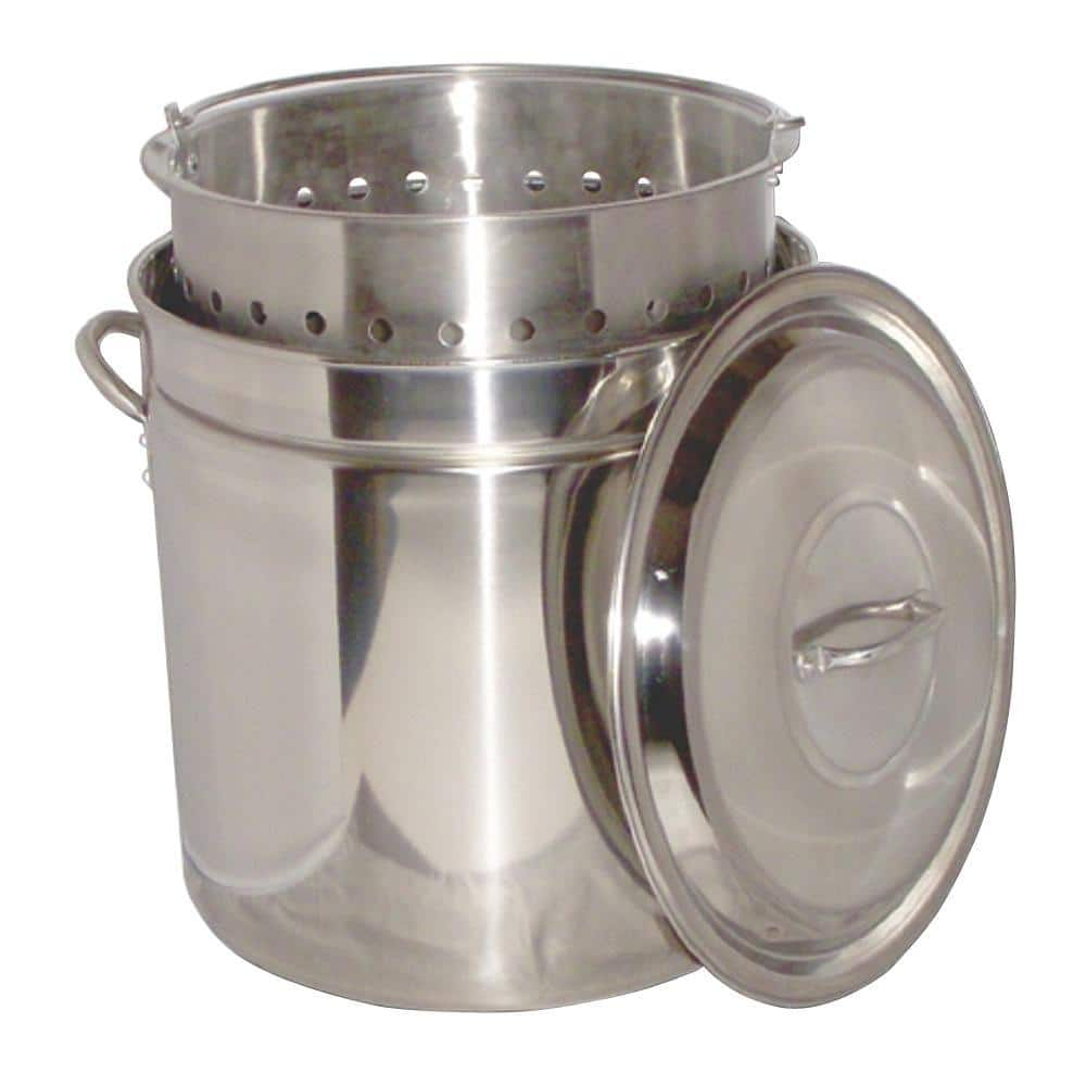 UPC 081795981026 product image for 102 qt. Aluminum Stock Pot in Stainless Steel with Lid | upcitemdb.com