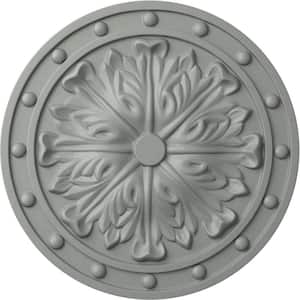 20-1/2" x 1-1/2" Foster Acanthus Leaf Urethane Ceiling Medallion (Fits Canopies upto 2-1/4"), Primed White