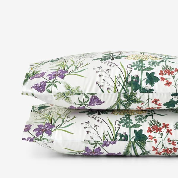 The Company Store Company Cotton Timeless Garden Ivory Multi Standard Sateen Pillowcases (Set of 2)