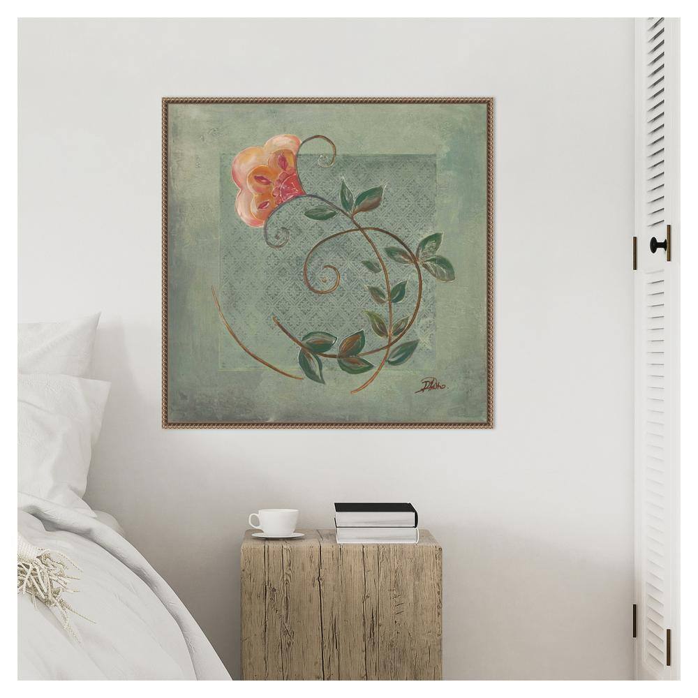 Amanti Art Floral Ornaments in Green II by Patricia Pinto Canvas Wall Art Print Framed 30 x 30-in.