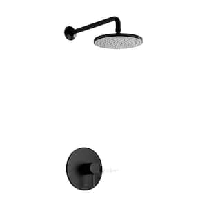 Single-Handle 1-Spray Shower Faucet with Valve in Matte Black (Valve Included)