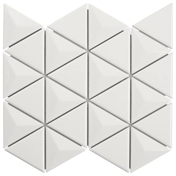 Ivy Hill Tile Medley Triangle Cloud White 11.02 in. x 12.55 in
