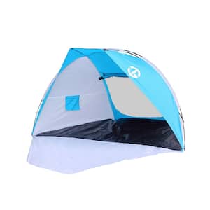 Cruz Bay Summer Sun Shelter and Beach Shade Tent Canopy, Blue and White