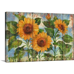 "Summer Sunflowers -Distressed" by Paul Brent Canvas Wall Art