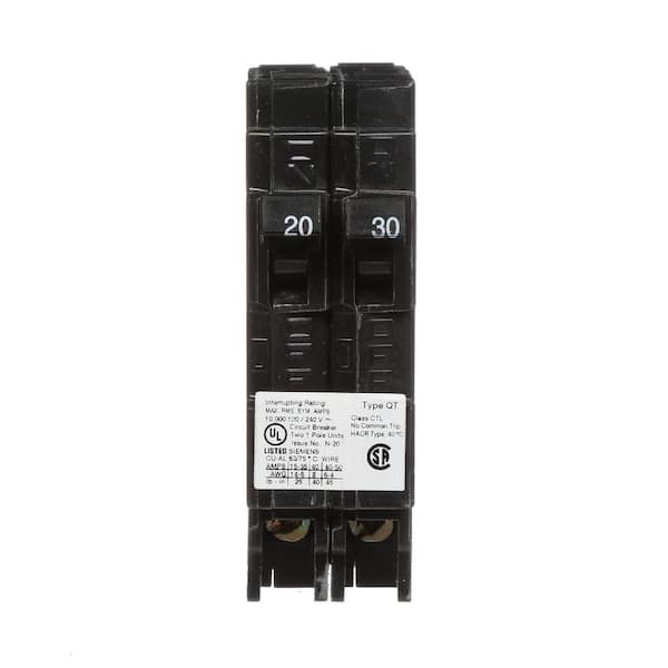 Siemens 20/30 Amp Single Pole Tandem Type QT Circuit Breaker