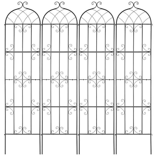 Trellis for Vine Plants, Dimensions 87 x 20 in., Set of 4 Durable Metal Steel Garden Trellis, Suitable for Yards Lawns