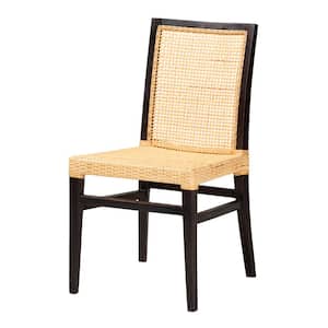 Lingga Dark Brown and Natural Rattan Dining Chair