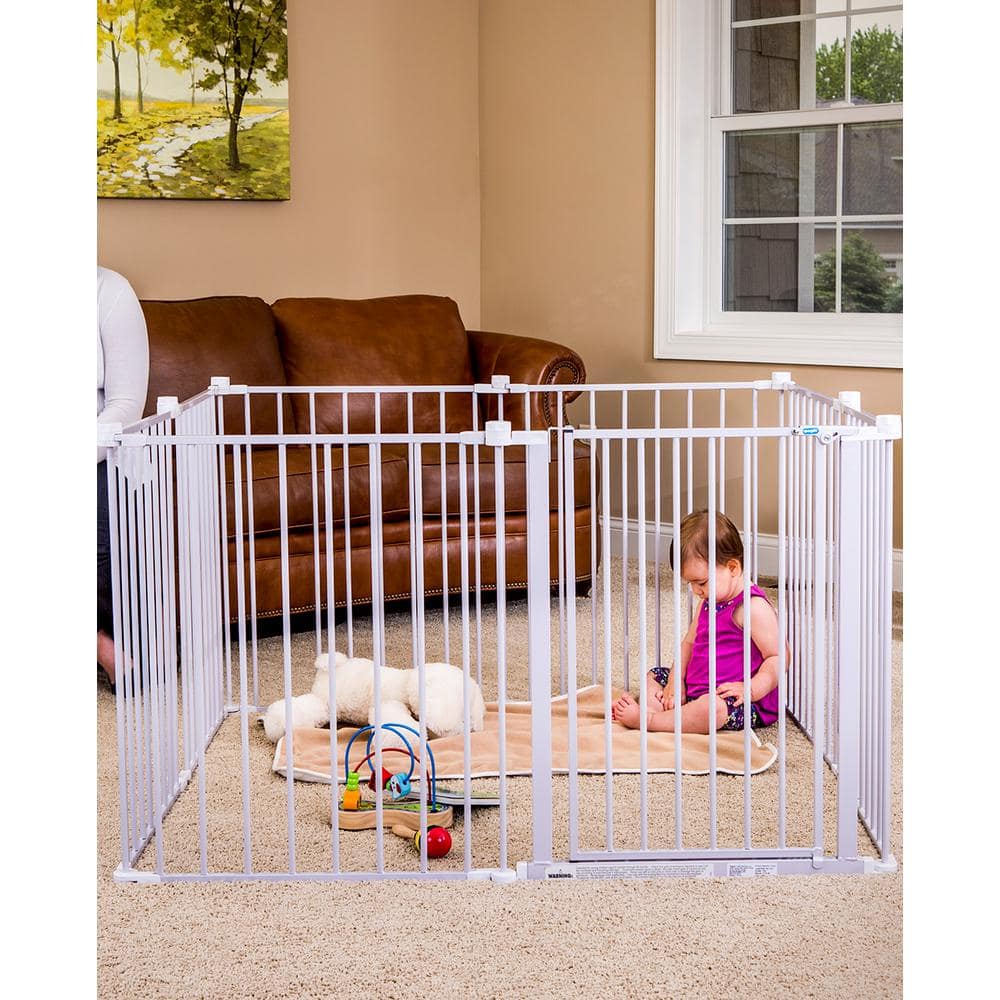 Regalo White Adjustable Metal Baby Gate and Play Yard