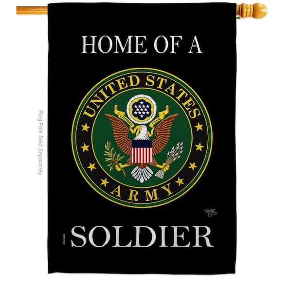 Breeze Decor 2.3 ft. x 3.3 ft. Home of Army Soldier 2-Sided House Flag ...