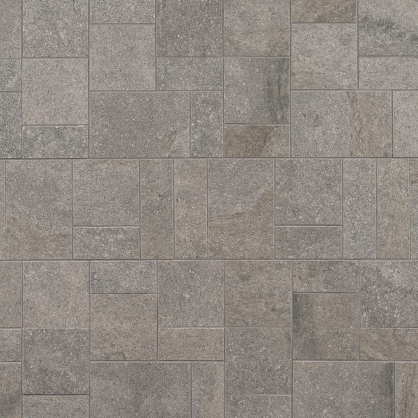 Ivy Hill Tile Dominion Slate Gray 11.81 in. x 15.74 in. Matte Porcelain Floor and Wall Mosaic Tile (1.29 sq. ft./Each)