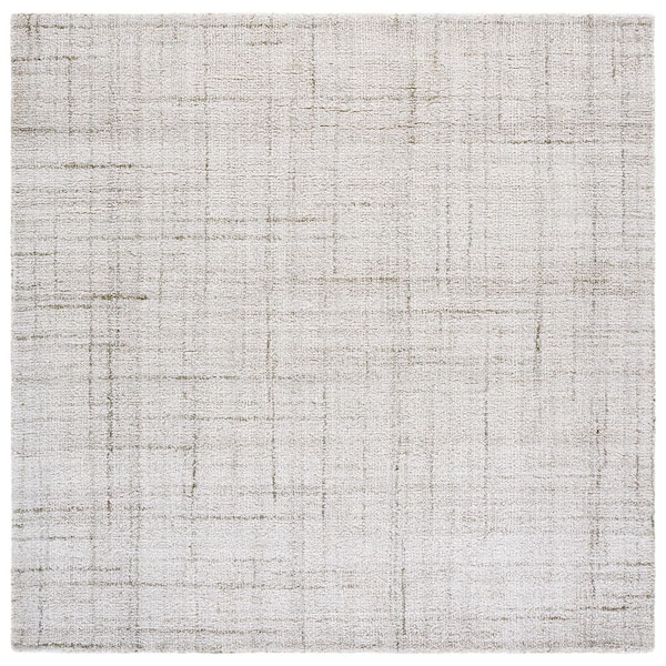 Abstract 6 ft. x 6 ft. Square Light Gray Classic Marle Area Rug