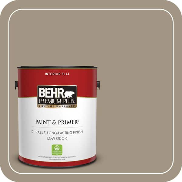 BEHR PREMIUM PLUS 1 gal. #ECC-43-2 Bridle Path Flat Low Odor Interior Paint & Primer