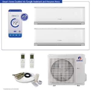 Livo Gen3 Dual Zone 30,000 BTU 2.5-Ton Smart Home Ductless Mini Split Air Conditioner and Heat Pump 25 ft. Kit 230-Volt