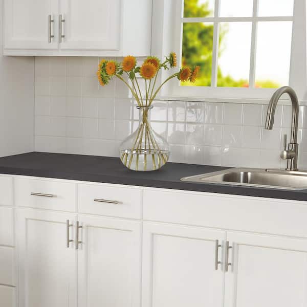 Restore 4-1/4 in. x 4-1/4 in. Bright White Ceramic Wall Tile Sample