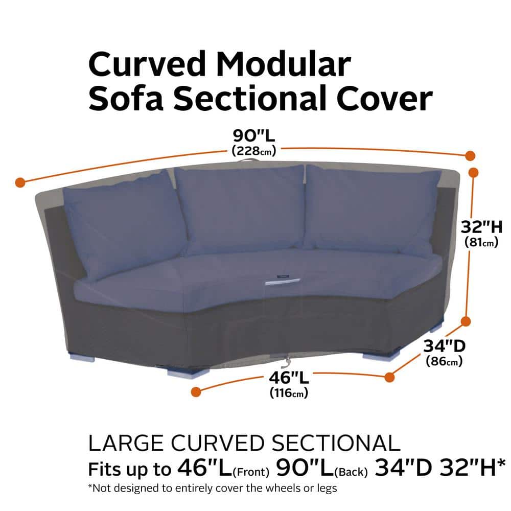 Ravenna Brown Water-Resistant Patio Sectional Sofa Cover with Handles