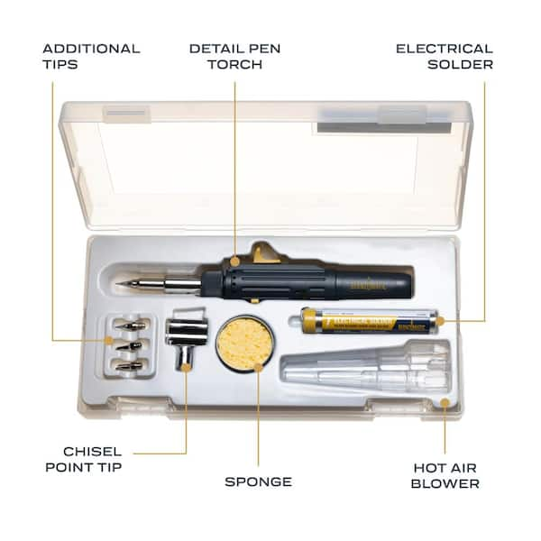 Bernzomatic Detail Cordless Pen Torch Butane Torch Kit with 7 Settings and Case ST550K The Home Depot