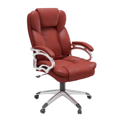 Brick Red Leatherette Workspace Executive Office Chair