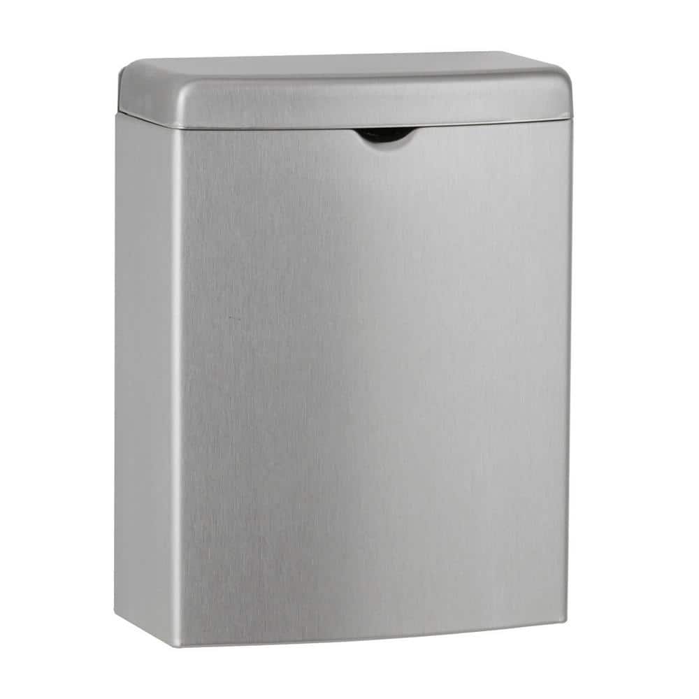 Bobrick Contura Sanitary Napkin Receptacle  Rectangular  Stainless Steel  1gal