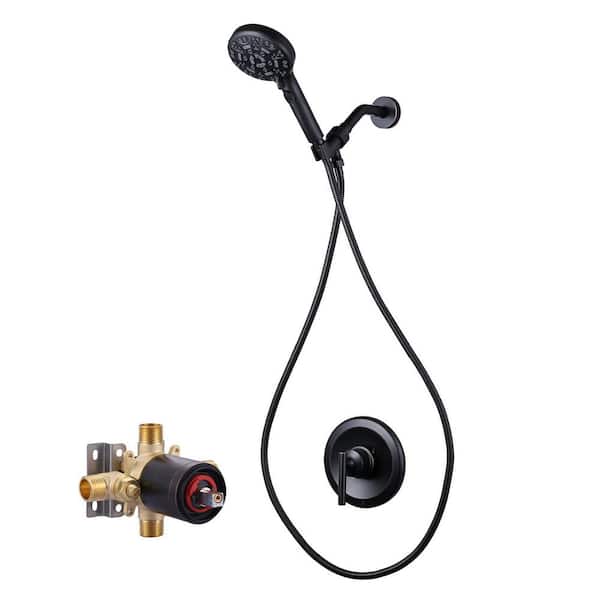 Single Handle Wall Mounted 7-Spray Handheld Shower Faucet 1.8 GPM with Pressure Balance Valve in Oil Rubbed Bronze