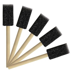Painting Supplies Varnishes Stains Foam Paint Brushes Sponge Paint Brush Wood Handle Foam Brush Foam Craft Paint Brush for Art Crafts Acrylics 60 Pieces,1 Inch 