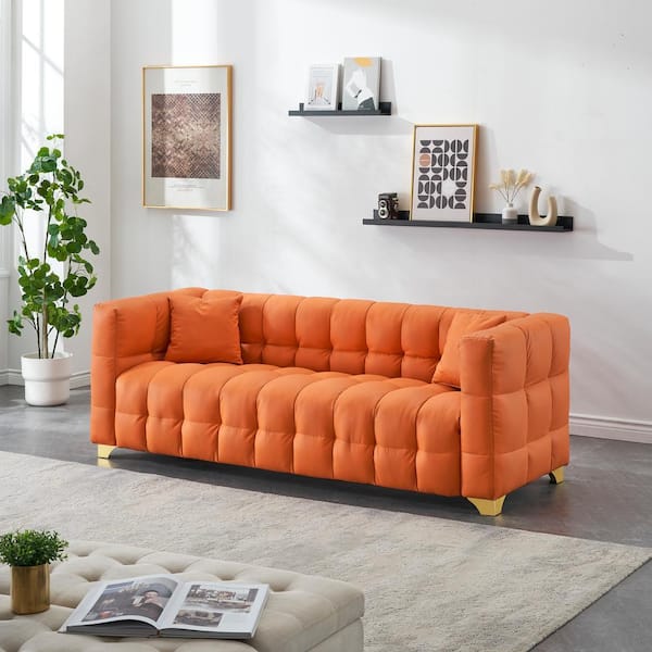 Z-joyee 80 in. Wide Square Arm Faux Leather Rectangle Modern