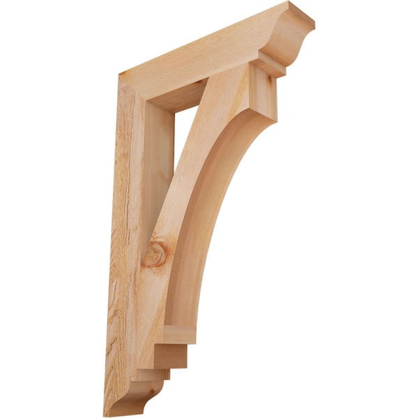Ekena Millwork 4 in. x 32 in. x 20 in. Western Red Cedar Imperial Traditional Rough Sawn Bracket